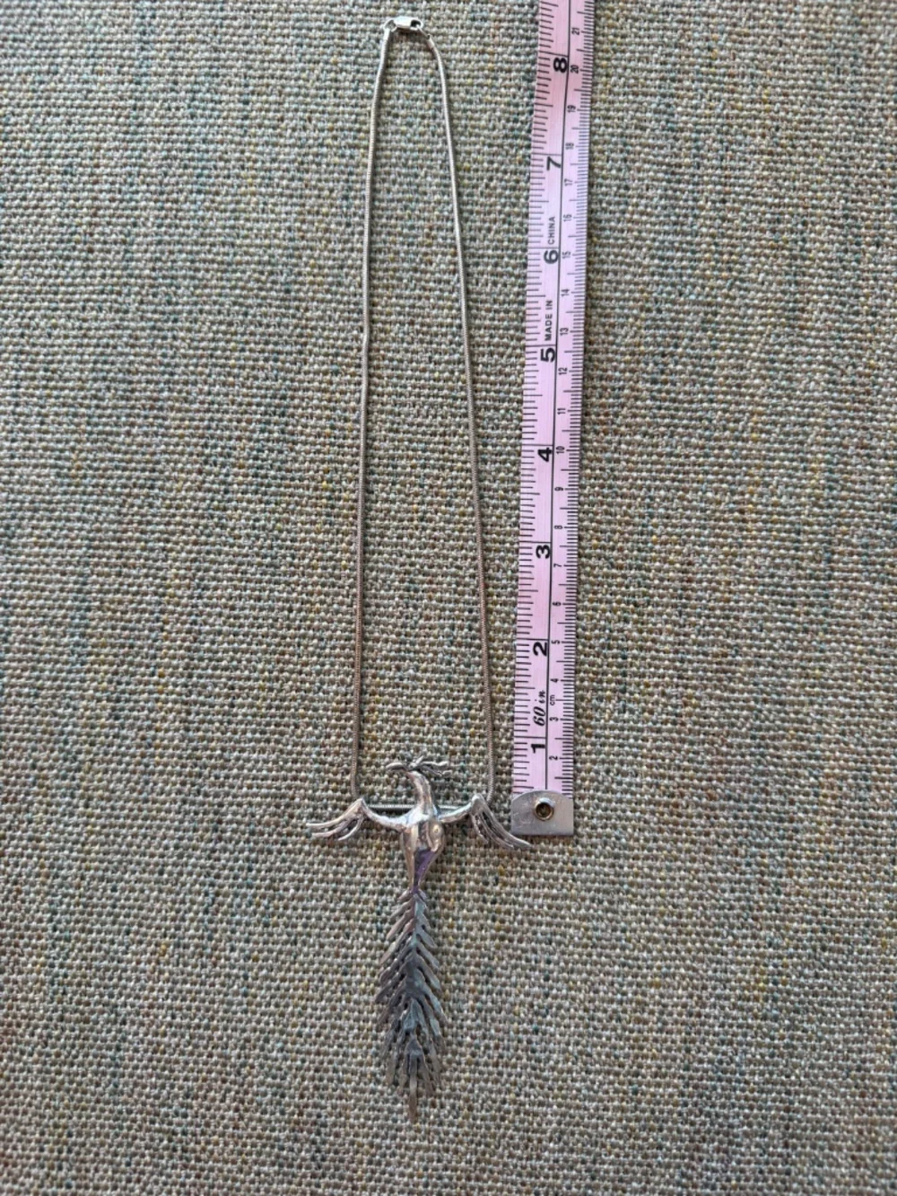 Carl Tasha Modernist Sterling Silver Pheonix Necklace